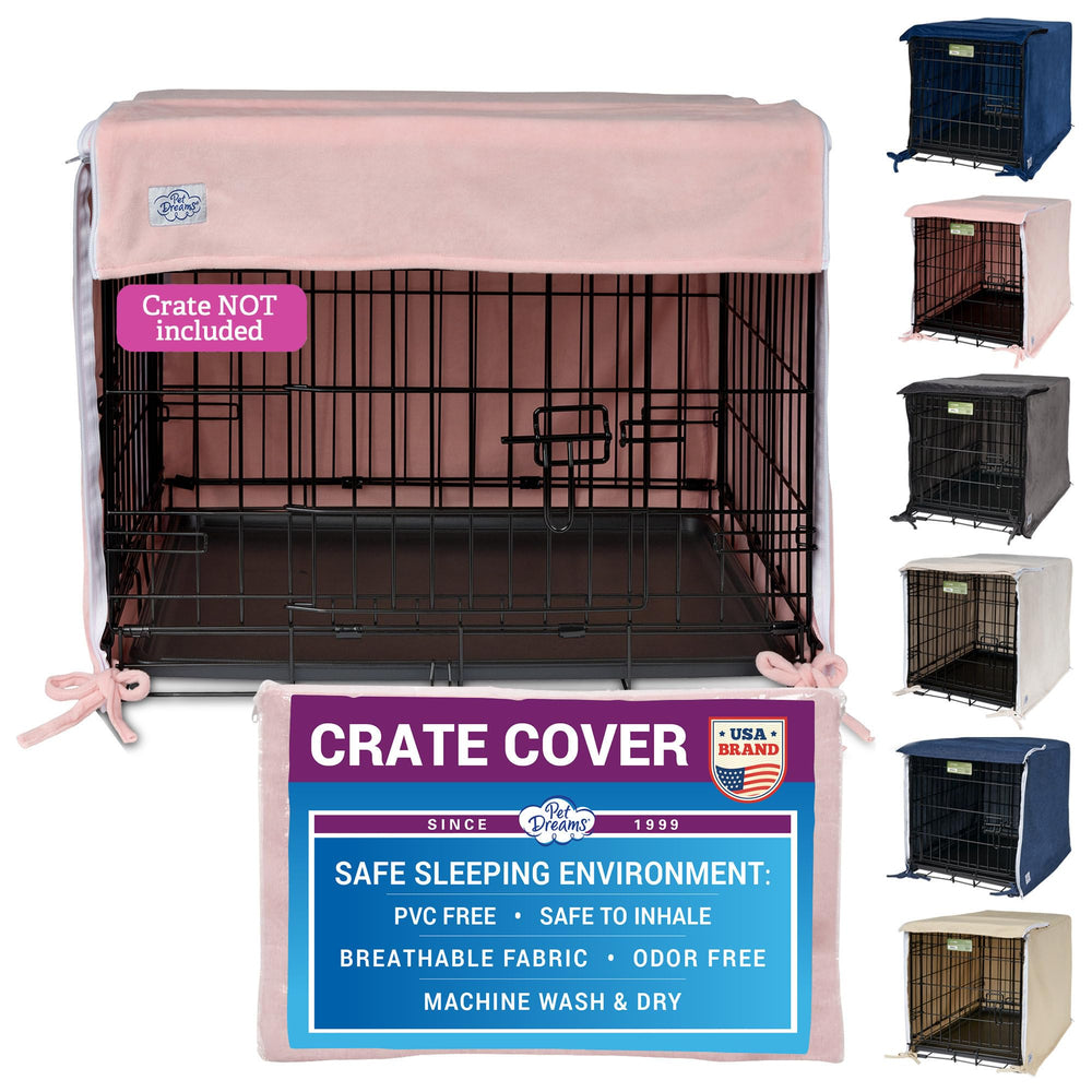 Funda Pet Dreams para jaula de perro rosa, 18 pulgadas, con perfecta ventilación.