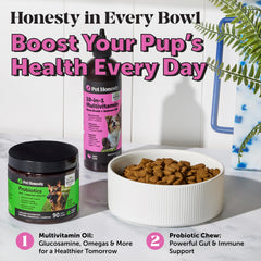 Pet Honesty aceite de salmón para piel y pelaje saludables.