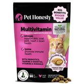 Pet Honesty Gato Multivitamin textura crujiente-cremosa, recompensa sabrosa para la salud diaria.