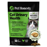 Pet Honesty golosinas para gatos con textura crujiente-cremosa para la salud urinaria.