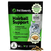 Pet Honesty golosinas para bolas de pelo con recubrimiento crujiente y relleno cremoso.