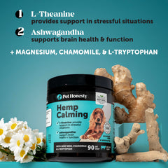 Pet Honesty ingredientes naturales calmantes, fórmula suave para perros
