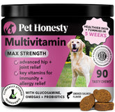 Pet Honesty multivitamínico para perros, empaque visible para facilitar la compra.