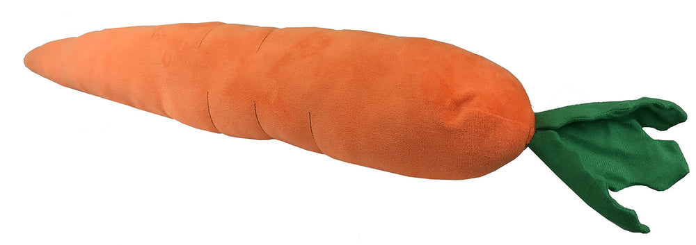 Pet Lou Zanahoria peluche duradero con sonidos y crujiente para juego interior y exterior de mascotas.