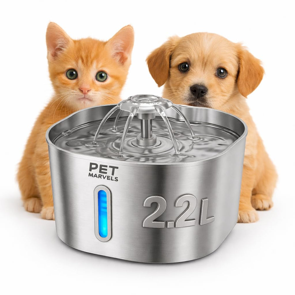 Bebedero Pet Marvels en acero inoxidable con capacidad 2.2 L para gatos