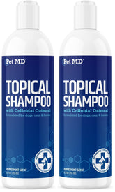 Pet MD champú tópico, botella de 12 onzas, para perros, gatos y caballos.