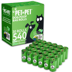 PET N PET bolsas de basura para perro, 540 cuentas, ecológicas y resistentes para paseos