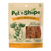 Pet 'n Shape Chik 'n Breast Jerky, tiras de pollo sabrosas para recompensa de entrenamiento.