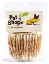 Pet 'n Shape Hide Twists: pollo envuelto en piel de res, mordida pequeña para entrenamiento.