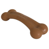Pet Qwerks BarkBone curvo de nylon con sabor BBQ para mordida fácil.