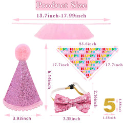 PET SHOW bandana de cumpleaños rosa para perros, accesorio coordinado para fiestas.