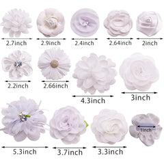 PET SHOW flores para collar blanco, añaden detalle suave para eventos.