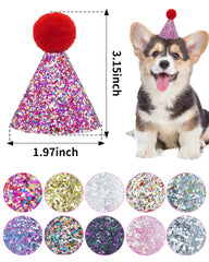 PET SHOW sombrero mini-perro negro con lentejuelas; ideal para retratos festivos