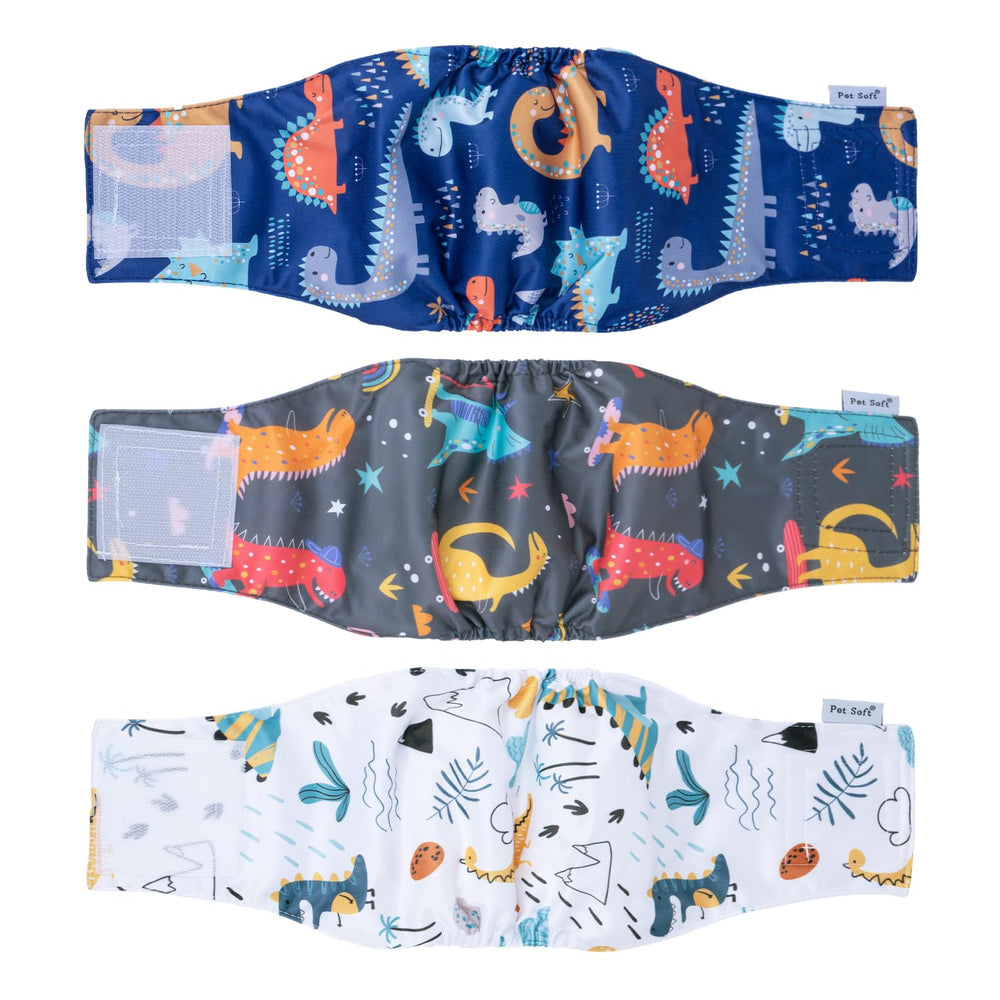 Pet Soft banda vientre perro Dino XXL, ajuste cómodo para perros machos grandes.