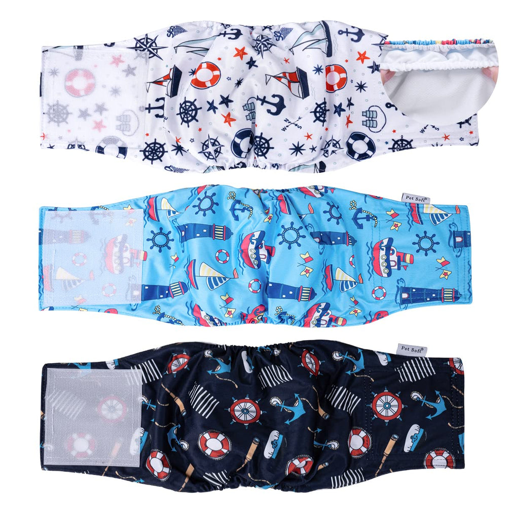Pet Soft Bandas vientre para perro XS Sailor, ajuste cómodo para razas pequeñas.