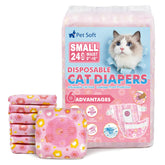 Pet Soft panales desechables para gatos, frente del empaque, opción cómoda para el día a día.