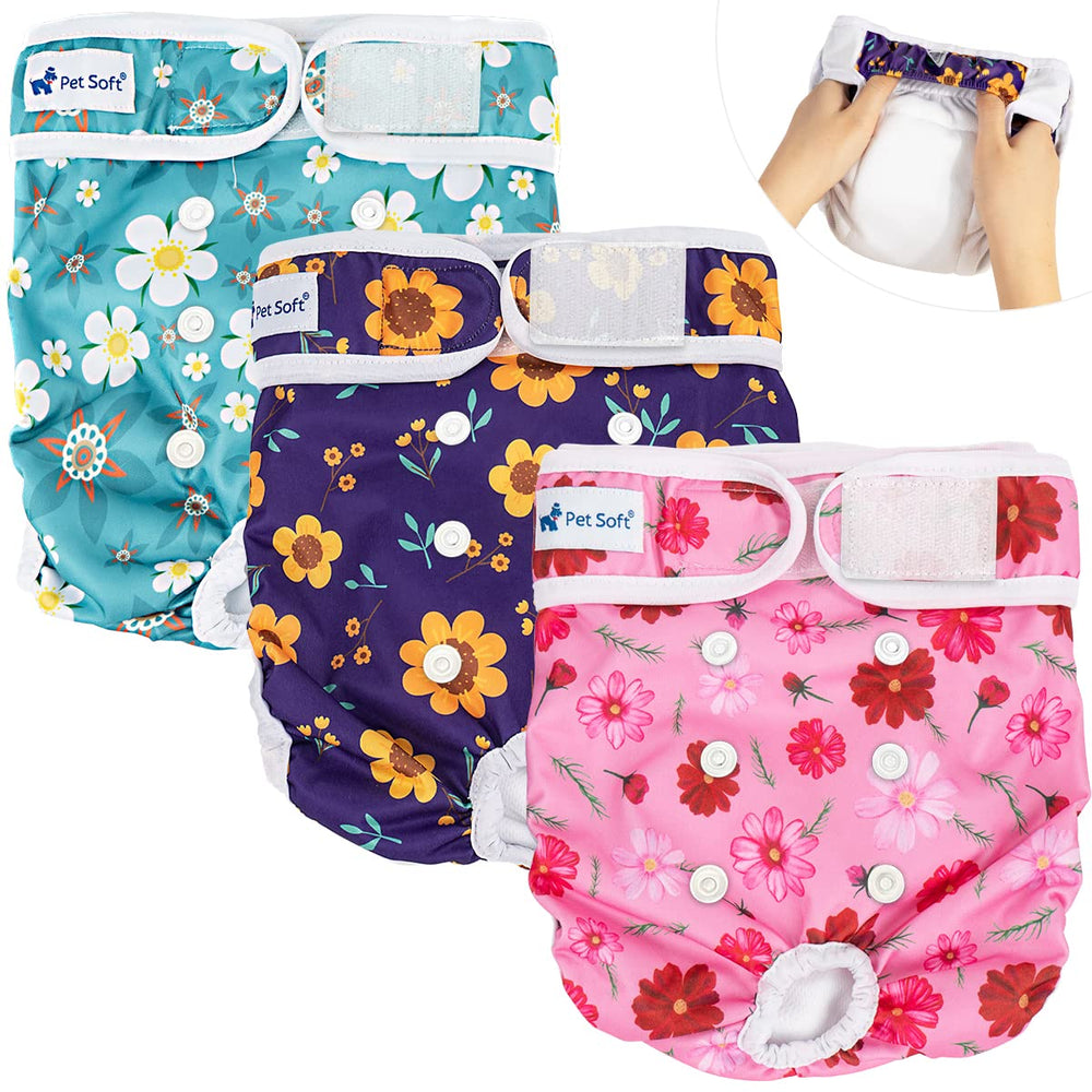 Pañales Pet Soft para perro, cintura 19-25 pulgadas, ajuste cómodo.