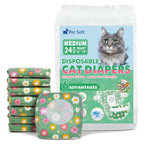 Pañales Pet Soft para gatos con diseño floral, ajuste cómodo y protección.