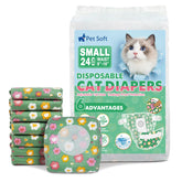 Pañales Pet Soft para gatos con diseño floral, cómodos y prácticos.