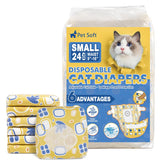 Pañales Pet Soft para gatos: empaque con 24 piezas, ideal para uso diario.