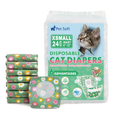Pañales Pet Soft para gatos XS con diseño floral, ajuste cómodo para cintura 8 a 12 pulgadas