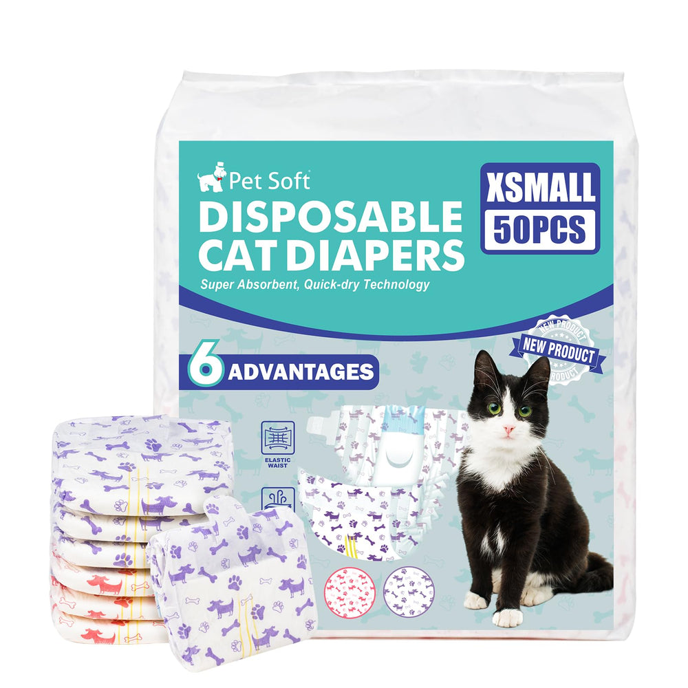 Pañales Pet Soft para gatos XS con diseños mixtos para estilo diario