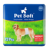 Pet Soft panales para perro macho mediano con ajuste de cintura cómodo.
