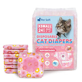Pañales Pet Soft para gatos XS con diseño floral y ajuste cómodo.