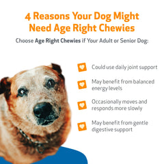 Age Right ayuda a la movilidad articular de perros mayores con formato suave.