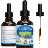 Pet Wellbeing Slippery Elm, botella-gotas, apoyo digestivo suave para gatos.