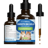 Pet Wellbeing Smooth BM Gold - botella 2 oz para gatos, manejo sencillo.