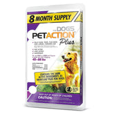 Pet Action Plus para perros, tubo de 8 dosis, listo para controlar pulgas en la mascota