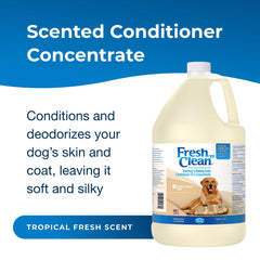 PetAg Acondicionador avena y bicarbonato, etiqueta Brisa Tropical, aroma duradero.