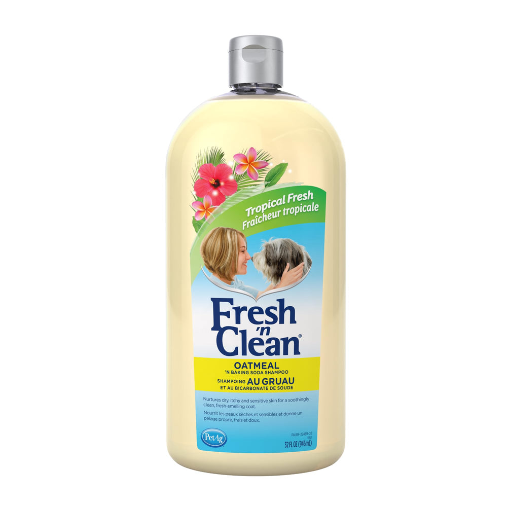 PetAg Fresh ’n Clean Champú Avena Bicarbonato: limpia suavemente el pelaje y desodoriza.
