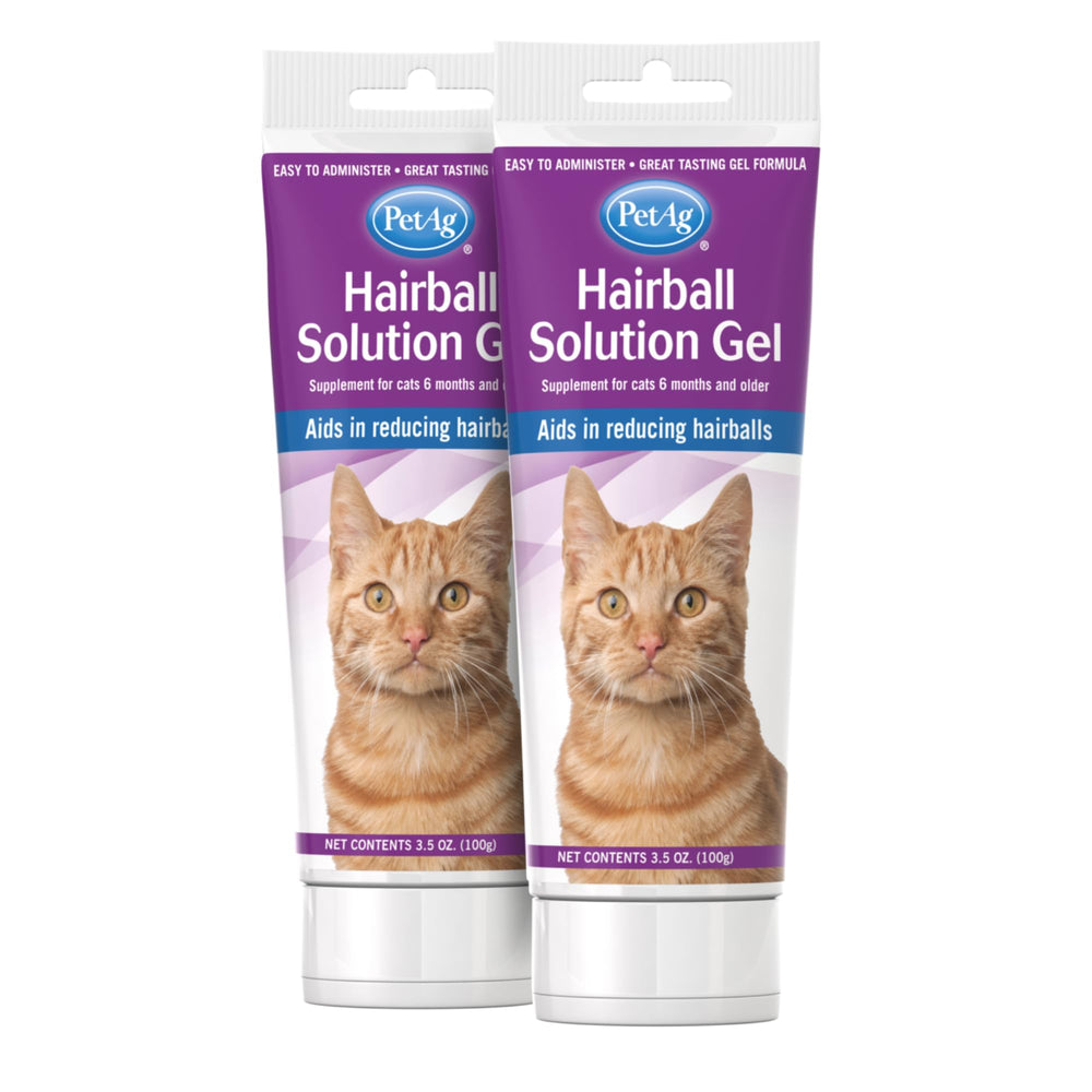 PetAg Gel de solución para bolas de pelo en gatos, frascos dos, fácil de usar en rutina diaria.