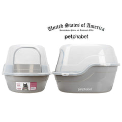 Petphabet caja de arena, techo removible para una limpieza rápida y fácil.