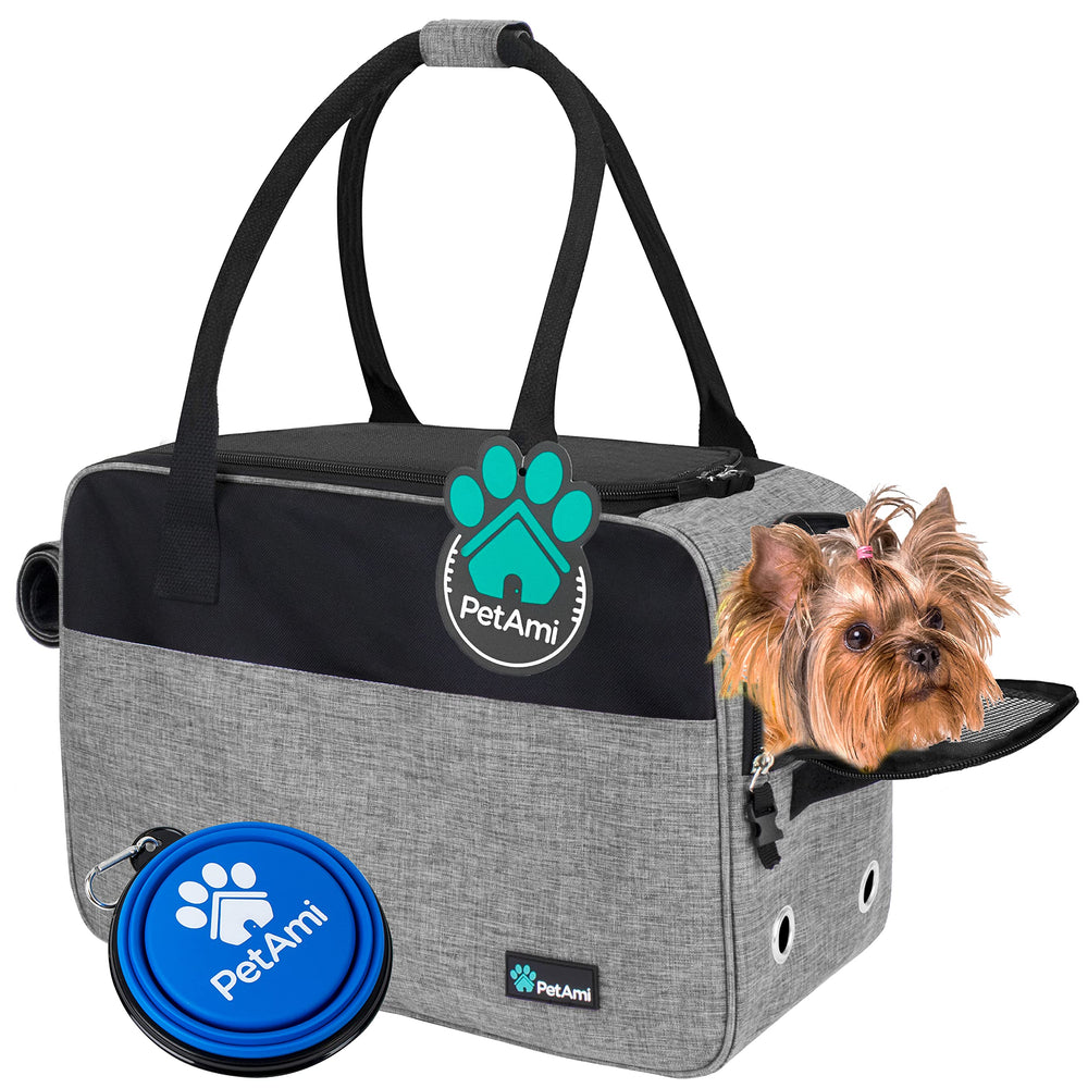PetAmi Portador para perros pequeños con cama sherpa para confort durante el viaje