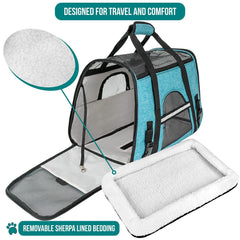 PetAmi cama sherpa removible dentro del transportín