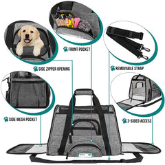 PetAmi Carrier con acceso lateral doble para entrada y salida rápidas.