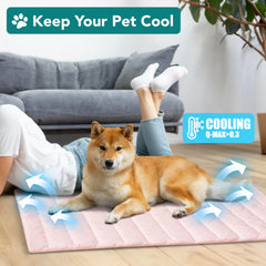 PetAmi manta refrigerante para perro jaula rosa protege muebles