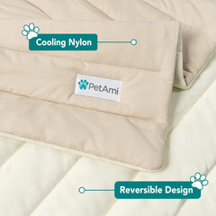 PetAmi manta reversible nylon y felpa, enfriamiento cómodo en ambos lados.