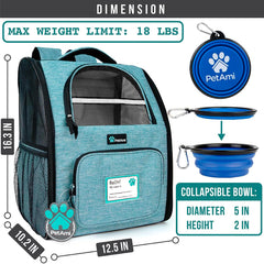 PetAmi Mochila Portaperro con entrada lateral facilita acceso seguro.
