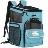 PetAmi Mochila Transportín Turquesa, vista frontal, cómoda para paseos.
