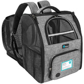 PetAmi Mochila transportín expandible para perros y gatos, ideal para viajes.