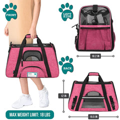 PetAmi Transportín suave con malla ventilada para flujo de aire.