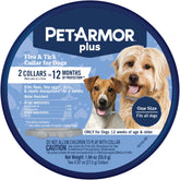 PetArmor Plus collar para perros en primer plano, protección contra pulgas y garrapatas.