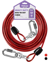 Petbobi cable-perro-50ft, resistencia y libertad para perros grandes al aire libre.