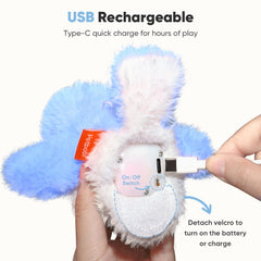 Petbobi Pajaro Juguete Gato: carga USB para sesiones prolongadas.