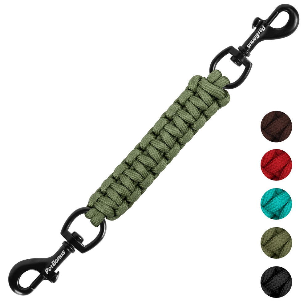 PetBonus cierre doble extremo para collar de perro en verde militar
