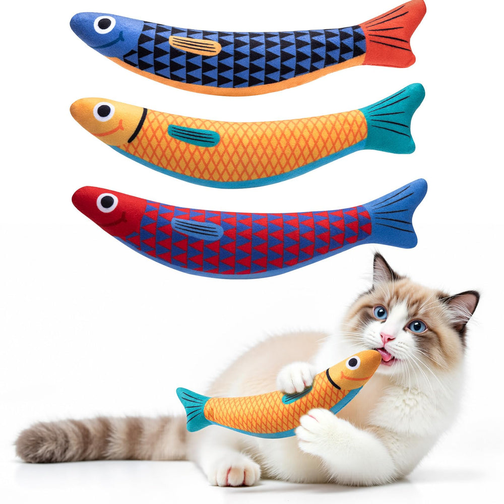 PetBusy juguete pez con crujido y sonido para estimular juego activo